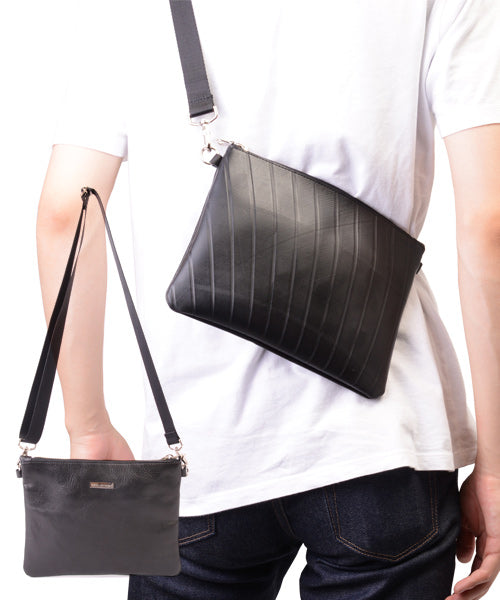 Reversible mini sakosh made of genuine leather