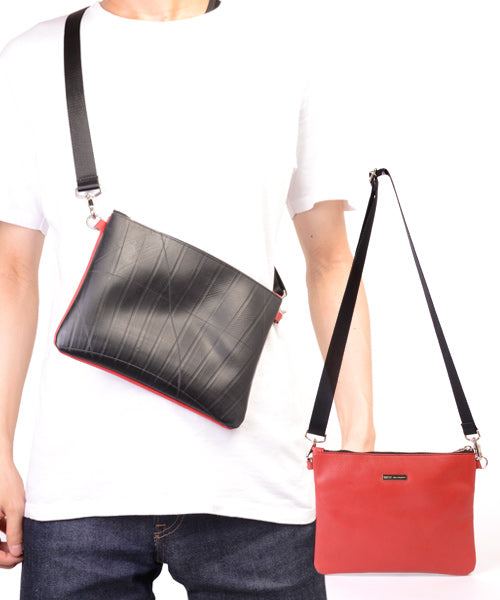 Reversible mini sakosh made of genuine leather