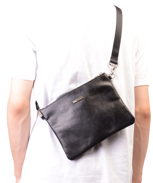 Reversible mini sakosh made of genuine leather