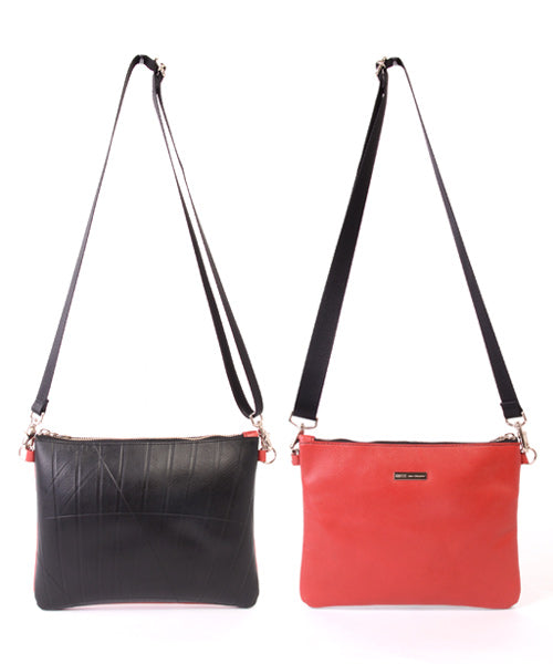 Reversible mini sakosh made of genuine leather