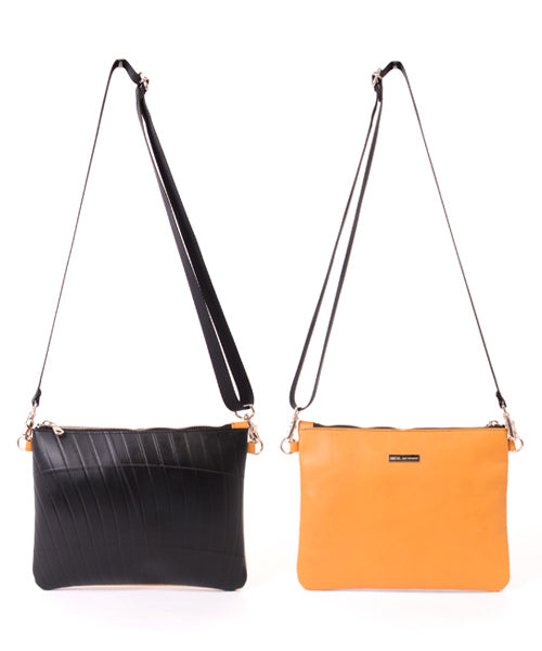 Reversible mini sakosh made of genuine leather